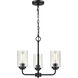 Moven 3 Light 18 inch Matte Black Chandelier Ceiling Light